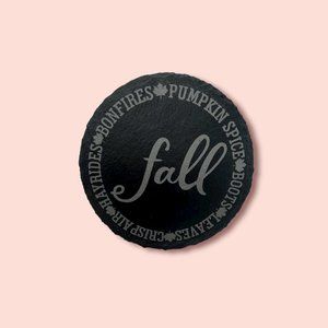 Fall - Round Slate Coaster - Pack of 4